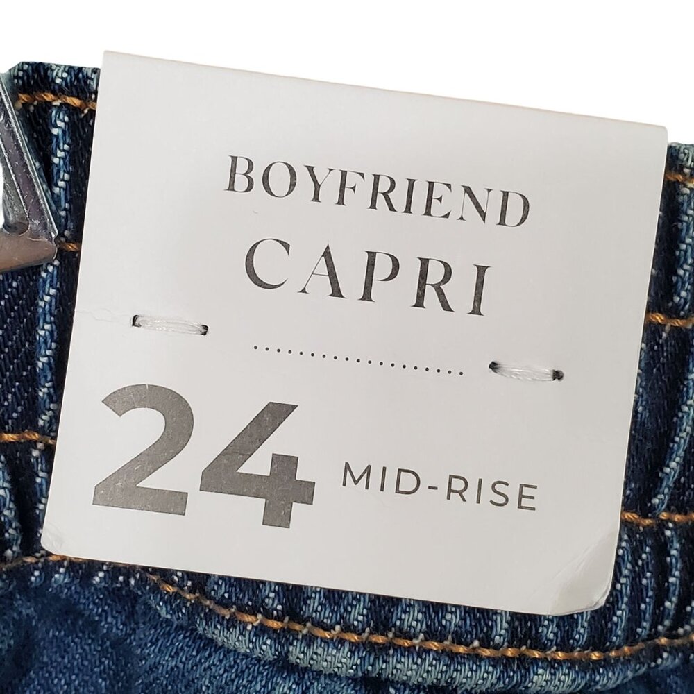 Lane Bryant Sz 24 Jeans Capris Mid Rise Boyfriend Denim Stretch Casual Pants NEW - Picture 14 of 14